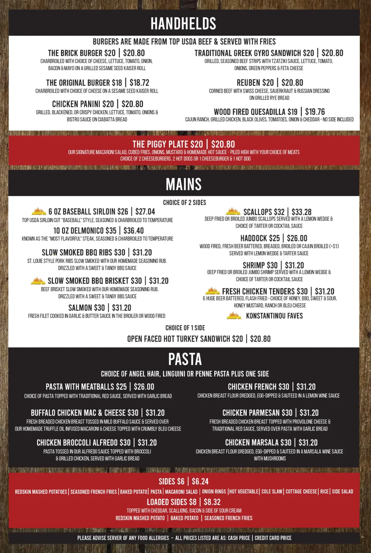 Konstantinou's dinner menu, page 2